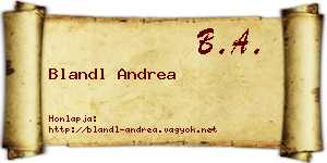 Blandl Andrea névjegykártya