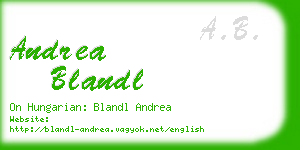 andrea blandl business card